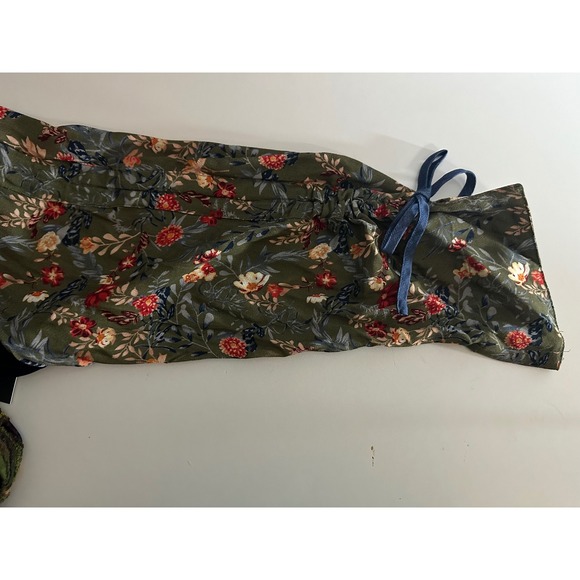 John Mark Velvet Embroidered Tunic Top NWT Floral Sleeve‎ Sz 2X Mix Media Ruched - Picture 7 of 12